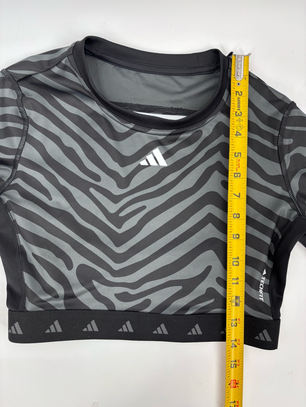 adidas Women's Black & Gray Zebra Print High-Waist Leggings - Picture 8 of 13